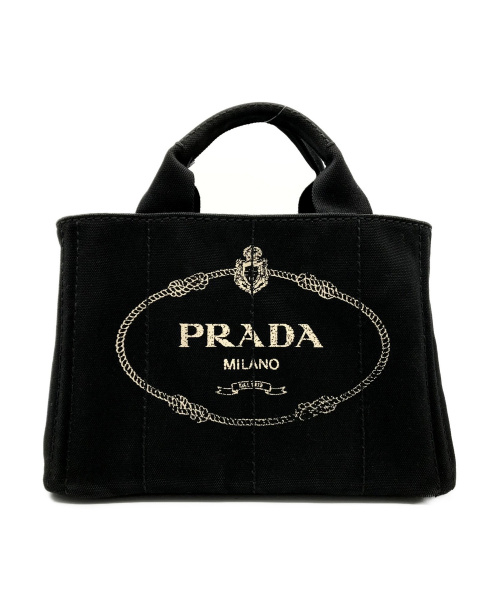 PRADA（プラダ）PRADA (プラダ) デニムトートバッグ ブラック カナパミニ B2439Gの古着・服飾アイテム