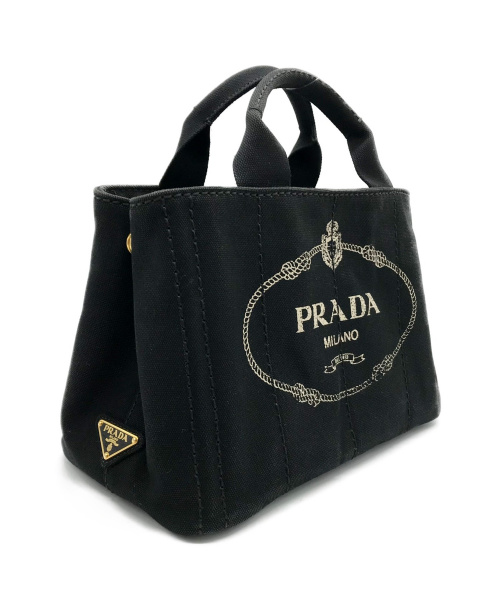 PRADA（プラダ）PRADA (プラダ) デニムトートバッグ ブラック カナパミニ B2439Gの古着・服飾アイテム