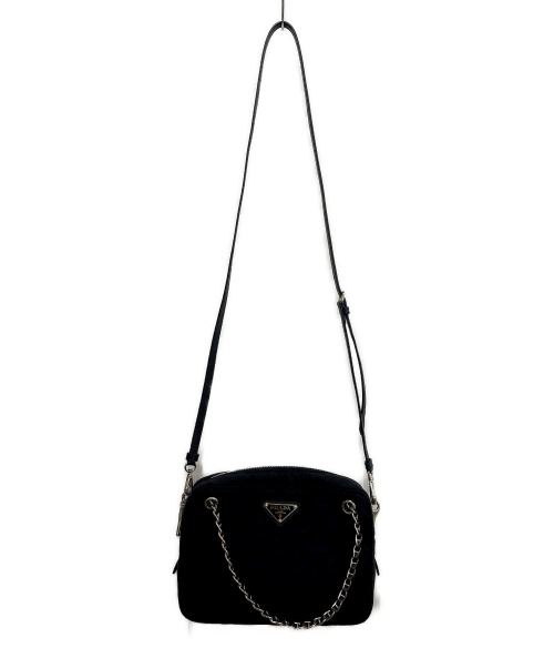 PRADA（プラダ）PRADA (プラダ) 2WAYチェーンバッグ ブラック TESSUTO IMPUNTU NERO 1BH910 128の古着・服飾アイテム