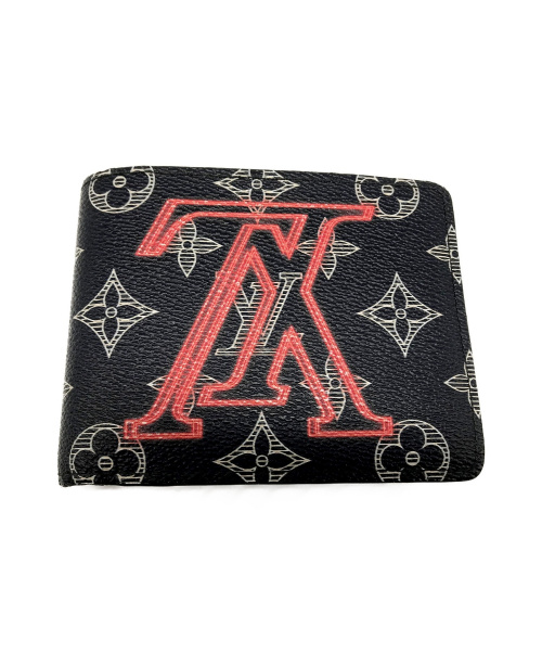 LOUIS VUITTON（ルイ ヴィトン）LOUIS VUITTON (ルイ ヴィトン) 2つ折り財布 ネイビー ミュルティプル アップサイドダウン M62891 RA1138の古着・服飾アイテム