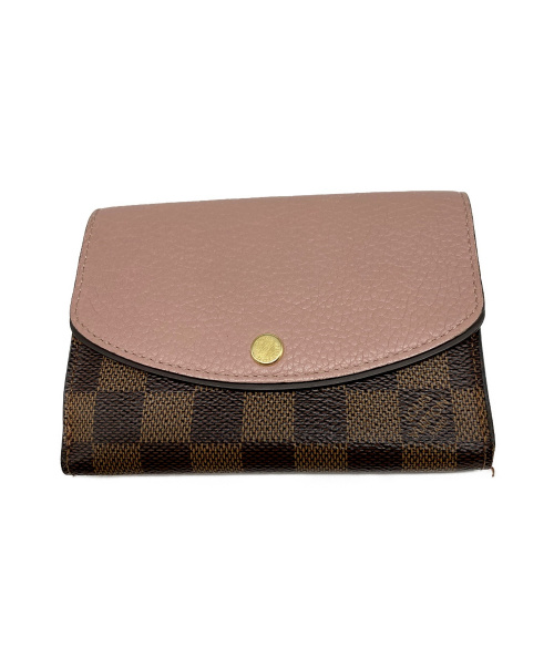 LOUIS VUITTON（ルイ ヴィトン）LOUIS VUITTON (ルイ ヴィトン) 2つ折り財布 ブラウン×ピンク ダミエ N60043 SP0127の古着・服飾アイテム