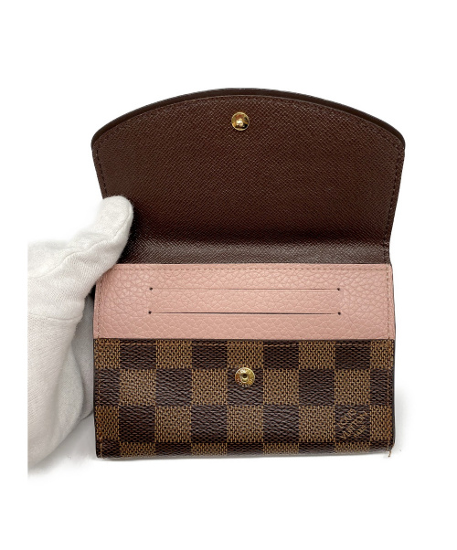 LOUIS VUITTON（ルイ ヴィトン）LOUIS VUITTON (ルイ ヴィトン) 2つ折り財布 ブラウン×ピンク ダミエ N60043 SP0127の古着・服飾アイテム