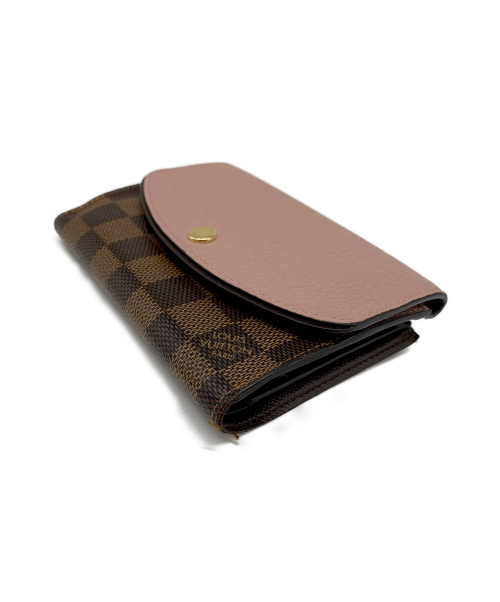 LOUIS VUITTON（ルイ ヴィトン）LOUIS VUITTON (ルイ ヴィトン) 2つ折り財布 ブラウン×ピンク ダミエ N60043 SP0127の古着・服飾アイテム