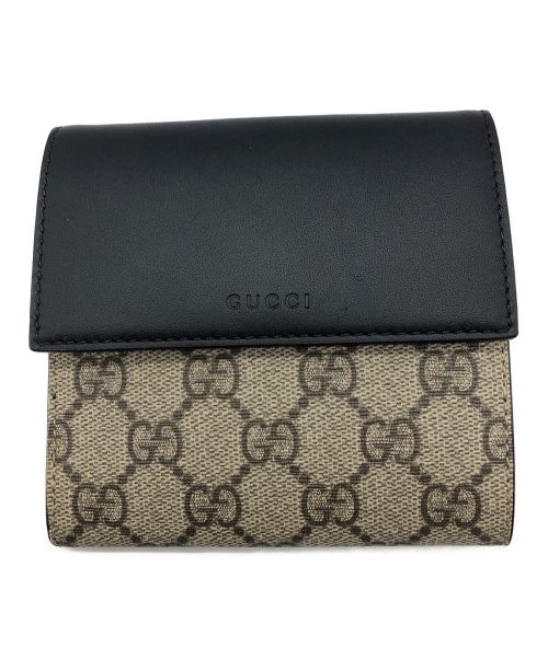 GUCCI（グッチ）GUCCI (グッチ) Wホック財布 ブラックの古着・服飾アイテム