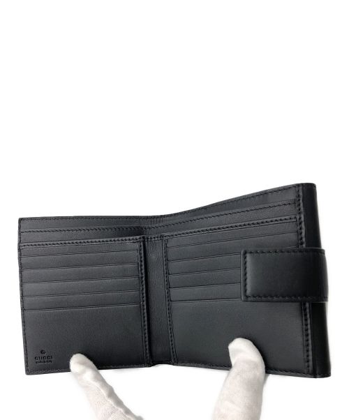 GUCCI（グッチ）GUCCI (グッチ) Wホック財布 ブラックの古着・服飾アイテム