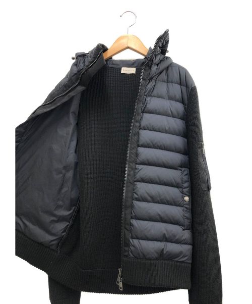 MONCLER（モンクレール）MONCLER (モンクレール) フーテッドニットジャケット ブラック サイズ:Lの古着・服飾アイテム