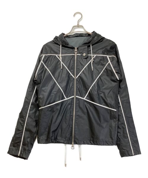 GUCCI（グッチ）GUCCI (グッチ) ナイロンフーディジャケット グレー サイズ:44の古着・服飾アイテム