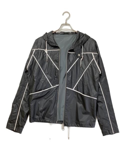 GUCCI（グッチ）GUCCI (グッチ) ナイロンフーディジャケット グレー サイズ:44の古着・服飾アイテム