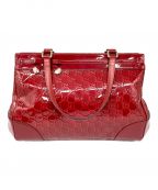 GUCCIグッチ）の古着「エナメルハンドバッグ」｜レッド
