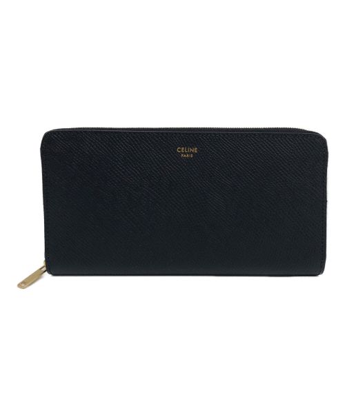 CELINE（セリーヌ）CELINE (セリーヌ) ラージ ジップドウォレット ブラックの古着・服飾アイテム