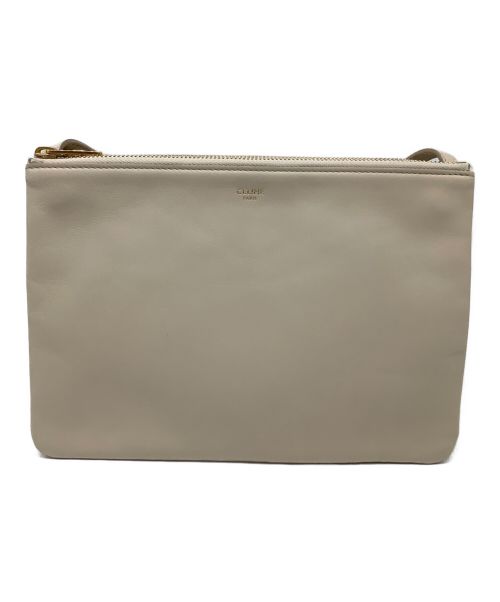 CELINE（セリーヌ）CELINE (セリーヌ) トリオショルダーバッグ ベージュの古着・服飾アイテム