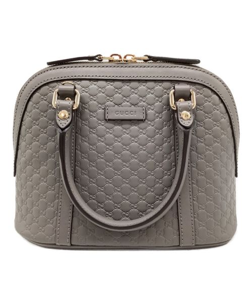 GUCCI（グッチ）GUCCI (グッチ) レザー2WAYショルダーバッグ グレーの古着・服飾アイテム