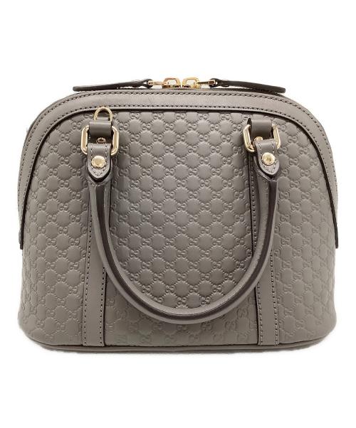 GUCCI（グッチ）GUCCI (グッチ) レザー2WAYショルダーバッグ グレーの古着・服飾アイテム