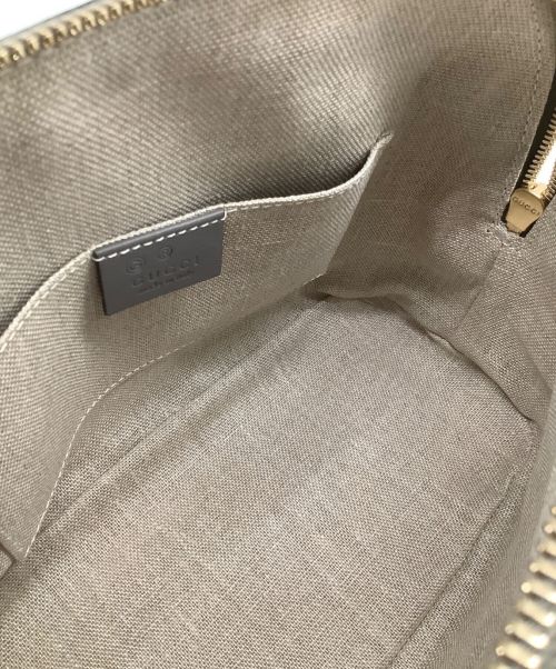 GUCCI（グッチ）GUCCI (グッチ) レザー2WAYショルダーバッグ グレーの古着・服飾アイテム