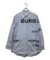 BURBERRY（バーバリー）の古着「ホースフェリーロゴ長袖シャツ」｜ブルー×ブラック