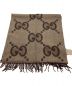 GUCCI (グッチ) カシミヤジャガードスカーフ ブラウン×ベージュ：38000円