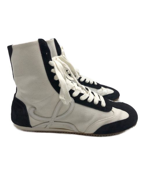 LOEWE（ロエベ）LOEWE (ロエベ) バレエランナーハイカット ホワイト×ブラック サイズ:24.5cmの古着・服飾アイテム