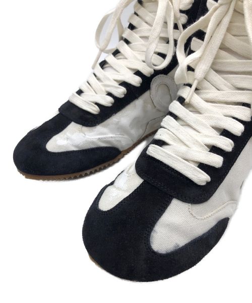 LOEWE（ロエベ）LOEWE (ロエベ) バレエランナーハイカット ホワイト×ブラック サイズ:24.5cmの古着・服飾アイテム