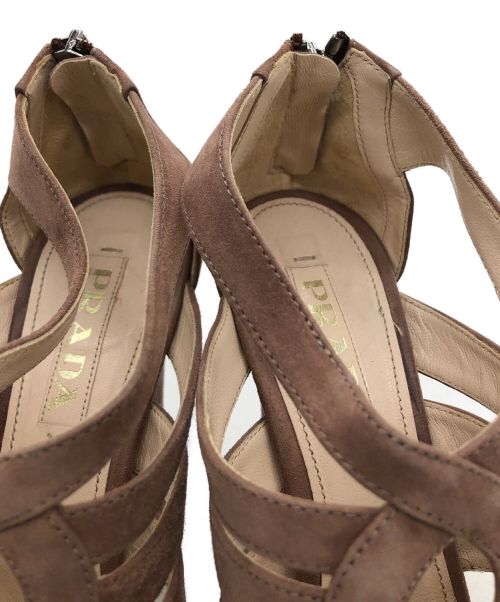 PRADA（プラダ）PRADA (プラダ) ヒールサンダル ピンク サイズ:23.5cmの古着・服飾アイテム