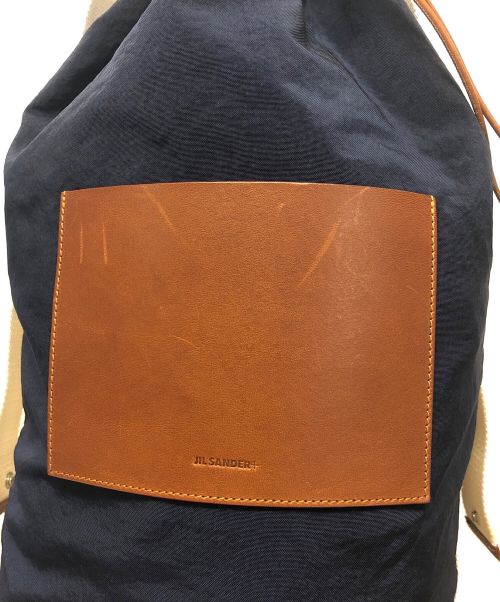 JIL SANDER+（ジルサンダープラス）JIL SANDER+ (ジルサンダープラス) 巾着ショルダーバッグ ネイビーの古着・服飾アイテム
