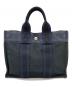 HERMES (エルメス) ミニハンドバッグ ブラック×ブルー：11000円