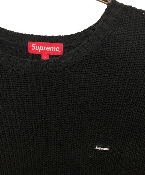 SUPREME（シュプリーム）SUPREME (シュプリーム) OPEN KNIT SMALL SWEATER ブラック サイズ:Lの古着・服飾アイテム