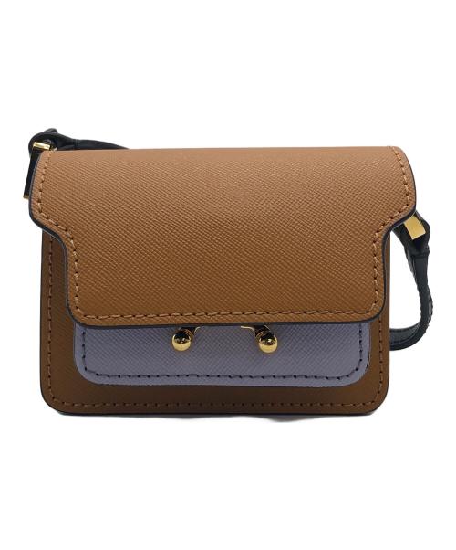 MARNI（マルニ）MARNI (マルニ) ナノトランクショルダーバッグ ブラウン×パープルの古着・服飾アイテム