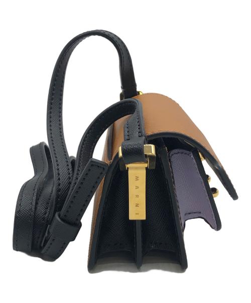 MARNI（マルニ）MARNI (マルニ) ナノトランクショルダーバッグ ブラウン×パープルの古着・服飾アイテム