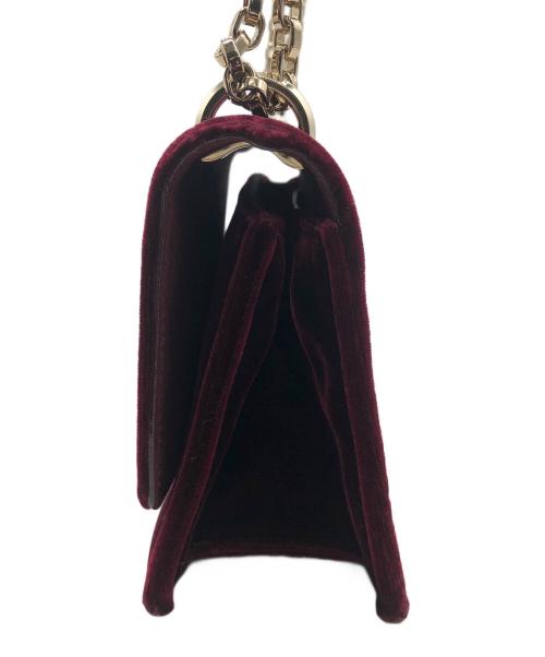 JIMMY CHOO（ジミーチュウ）JIMMY CHOO (ジミーチュウ) チェーンショルダーバッグ ワインレッドの古着・服飾アイテム