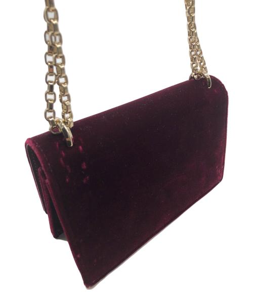 JIMMY CHOO（ジミーチュウ）JIMMY CHOO (ジミーチュウ) チェーンショルダーバッグ ワインレッドの古着・服飾アイテム