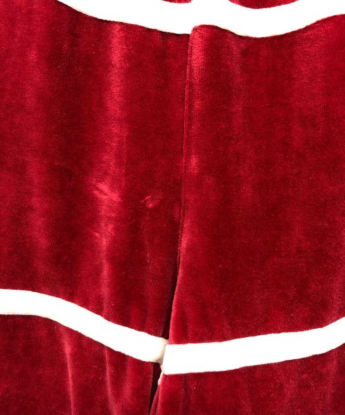 SUPREME（シュプリーム）SUPREME (シュプリーム) GRID TAPING VELOUR PANTS レッド×ホワイト サイズ:Sの古着・服飾アイテム