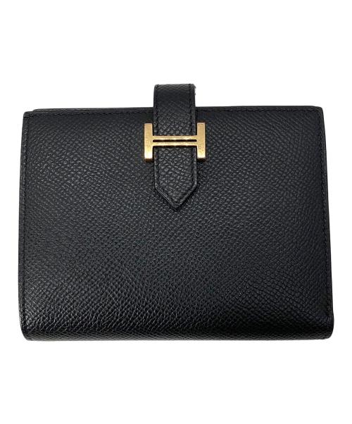 HERMES（エルメス）HERMES (エルメス) ベアン　コンパクトウォレット ブラックの古着・服飾アイテム