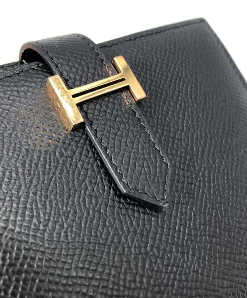 HERMES（エルメス）HERMES (エルメス) ベアン　コンパクトウォレット ブラックの古着・服飾アイテム