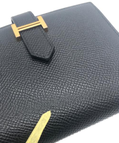 HERMES（エルメス）HERMES (エルメス) ベアン　コンパクトウォレット ブラックの古着・服飾アイテム