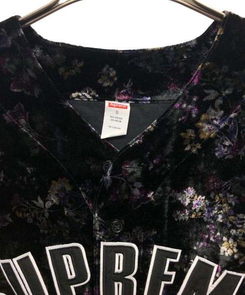 SUPREME（シュプリーム）SUPREME (シュプリーム) FLORAL VELOUR BASEBALL JERSEY SETUP ブラック サイズ:Sの古着・服飾アイテム