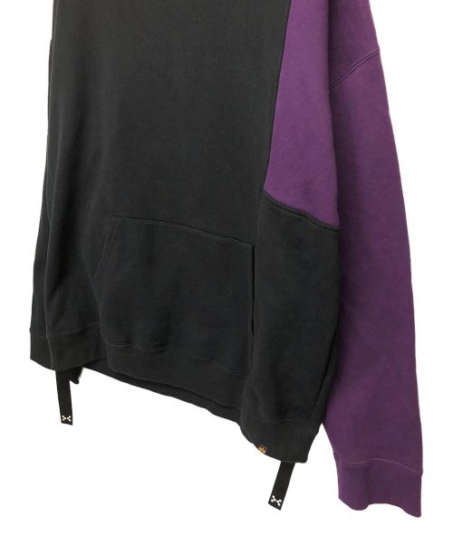 Mastermind JAPAN（マスターマインド ジャパン）Mastermind JAPAN (マスターマインド ジャパン) C2H4 (シーツーエイチフォー) ALPHA INDUSTRIES (アルファインダストリーズ) パーカー ブラック×パープル サイズ:XLの古着・服飾アイテム