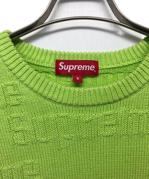 SUPREME（シュプリーム）SUPREME (シュプリーム) Raised logo SWEATER ライトグリーン サイズ:Sの古着・服飾アイテム