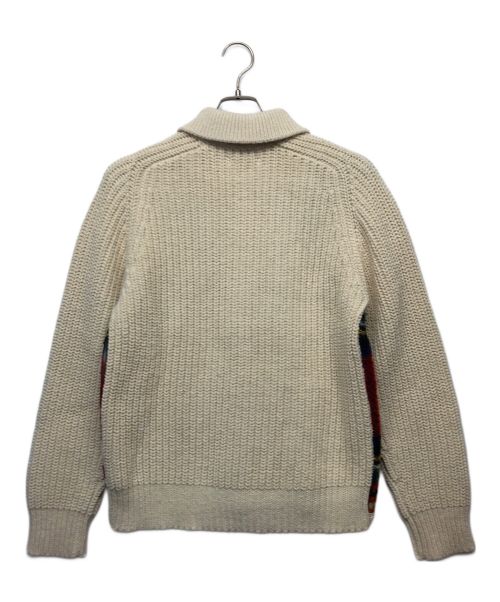 SUPREME（シュプリーム）SUPREME (シュプリーム) Plaid Front zip Sweater レッド×ベージュ サイズ:Sの古着・服飾アイテム