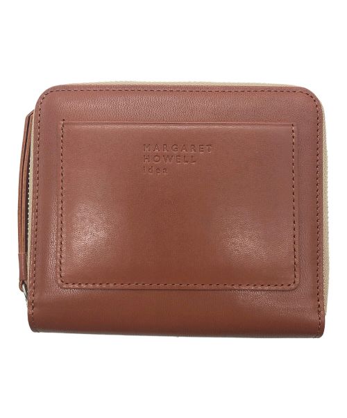 MARGARET HOWELL idea（マーガレット ハウエル アイディア）MARGARET HOWELL idea (マーガレット ハウエル アイディア) ラウンドファスナー財布 ブラウンの古着・服飾アイテム