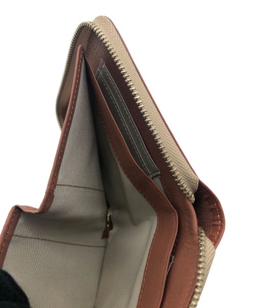 MARGARET HOWELL idea（マーガレット ハウエル アイディア）MARGARET HOWELL idea (マーガレット ハウエル アイディア) ラウンドファスナー財布 ブラウンの古着・服飾アイテム