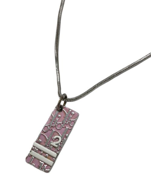 Christian Dior（クリスチャン ディオール）Christian Dior (クリスチャン ディオール) プレートネックレス ピンクの古着・服飾アイテム