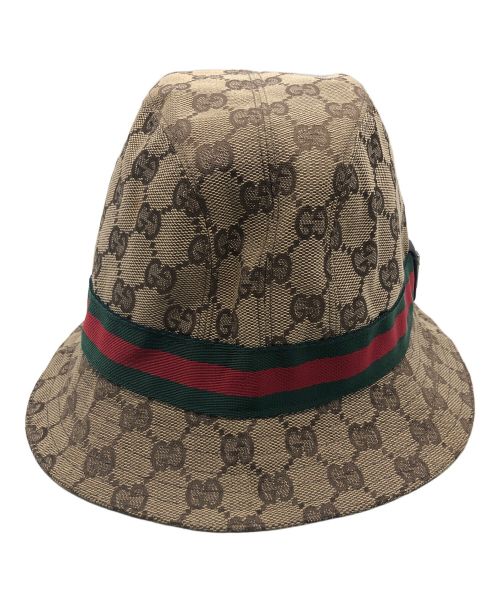 GUCCI（グッチ）GUCCI (グッチ) キャンバスハット ブラウン サイズ:Mの古着・服飾アイテム