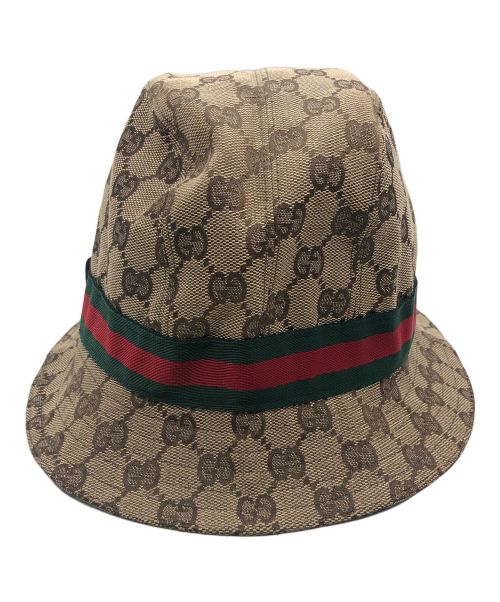 GUCCI（グッチ）GUCCI (グッチ) キャンバスハット ブラウン サイズ:Mの古着・服飾アイテム