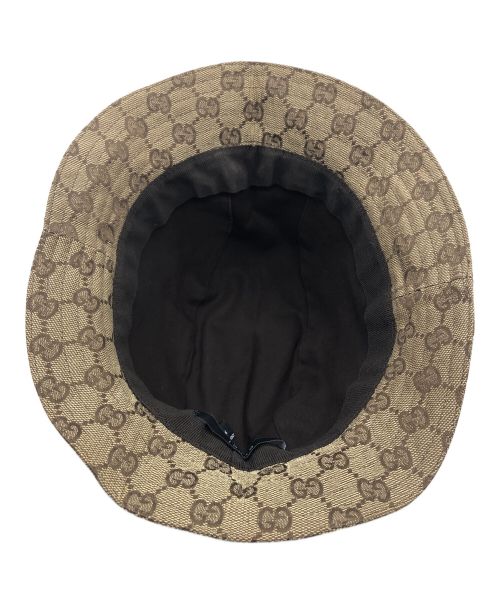 GUCCI（グッチ）GUCCI (グッチ) キャンバスハット ブラウン サイズ:Mの古着・服飾アイテム