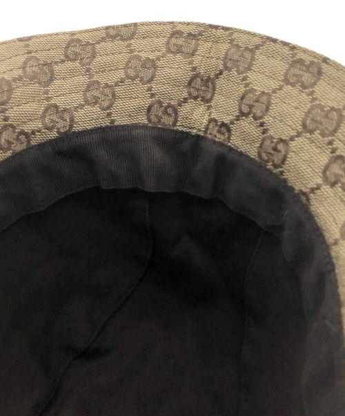 GUCCI（グッチ）GUCCI (グッチ) キャンバスハット ブラウン サイズ:Mの古着・服飾アイテム