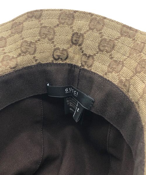 GUCCI（グッチ）GUCCI (グッチ) キャンバスハット ブラウン サイズ:Mの古着・服飾アイテム