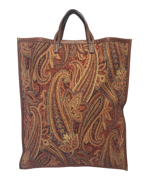 A VACATION（ア ヴァケーション）A VACATION (アヴァケーション) トートバッグ ブラウン×レッドジャガードの古着・服飾アイテム