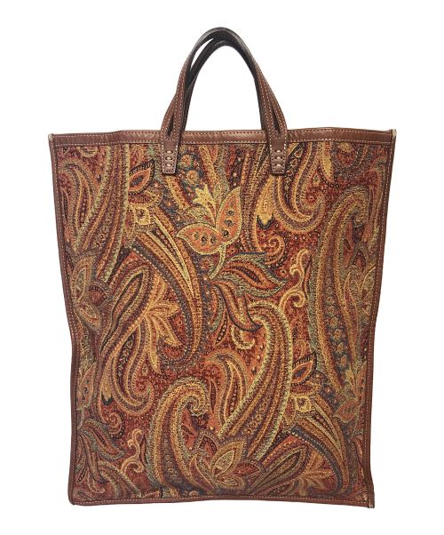 A VACATION（ア ヴァケーション）A VACATION (アヴァケーション) トートバッグ ブラウン×レッドジャガードの古着・服飾アイテム