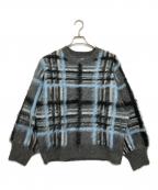 UNGRIDアングリッド）の古着「チェックジャカードルーズニット」｜グレー