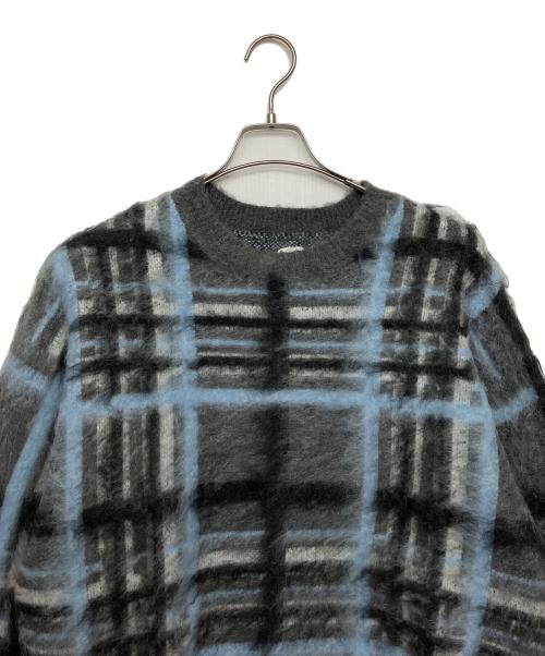 UNGRID（アングリッド）UNGRID (アングリッド) チェックジャカードルーズニット グレー サイズ:FREE 未使用品の古着・服飾アイテム